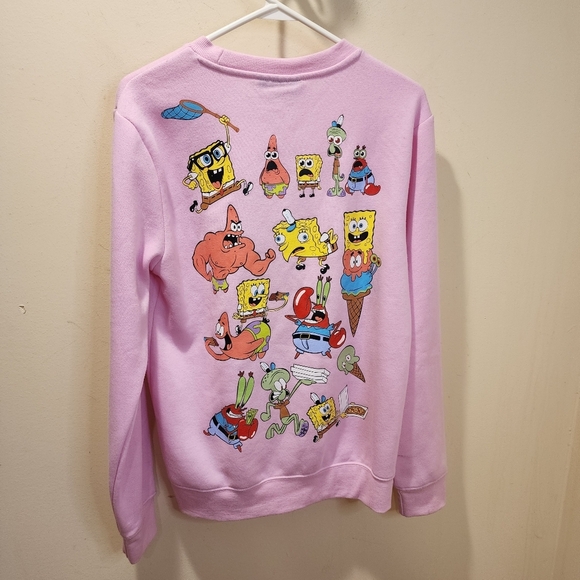 Nickelodeon pink Sponge Bob Pullover Crew Neck Sweater Size S - Picture 9 of 11
